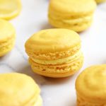 Lemon French Macarons filled with lemon buttercream.