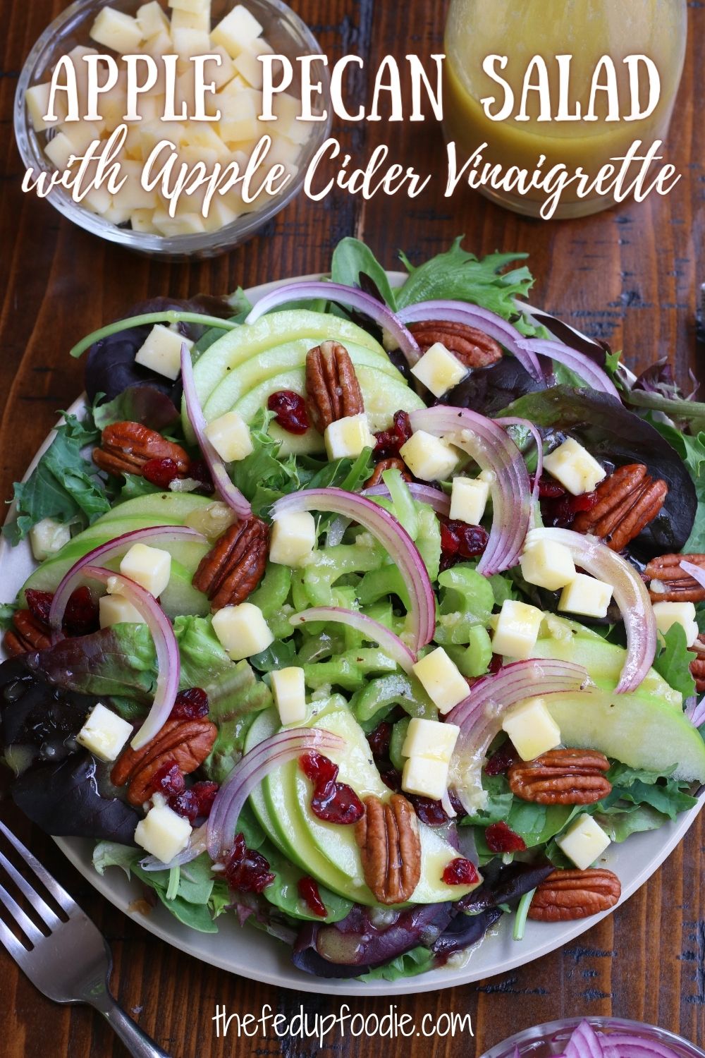 Apple Pecan Salad is an easy and delicious fall salad with irresistible creamy and crunchy textures. Served with a homemade Apple Cider Vinegar Dressing, this becomes a delicious and satisfying side dish.
#ApplePecanSalad #ApplePecanSaladRecipes #ApplePecanSaladDressing #ApplePecanSaladWithMapleVinaigrette ApplePecanSaladWithAppleCiderVinaigrette #EasyApplePecanSalad #ApplePecanFallSalad #ApplePecanSaladRecipes 