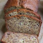 Up close photo of Banana Bread slices.