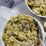 Pasta with Cannellini Beans served in two white bowls.