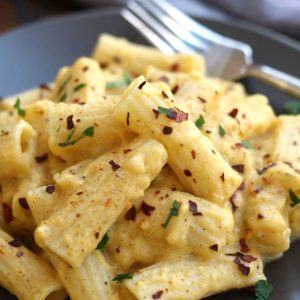 Up close photo of Butternut Mac and Cheese.