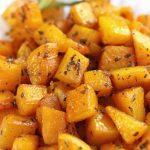 Roasted Butternut Squash with fresh rosemary bits.
