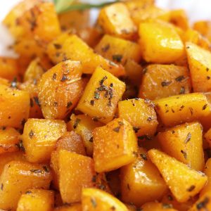 Roasted Butternut Squash with fresh rosemary bits.