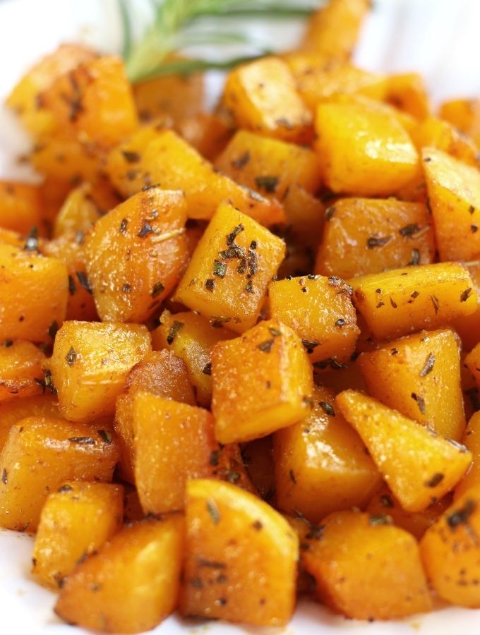 Up close photo of Roasted Butternut Squash.