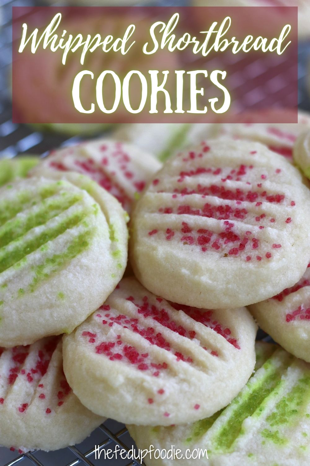 Whipped Shortbread Cookies recipe creates light and buttery cookies that literally melt in your mouth. Use your choice of peppermint, almond or pure vanilla extract for festive Christmas shortbread cookies. 
#WhippedShortbreadCookies #WhippedShortbread #WhippedShortbreadCookiesRecipe #WhippedShortbreadCookiesChristmas #MeltInYourMouthShortbreadCookies #ShortbreadCookieRecipeChristmas 