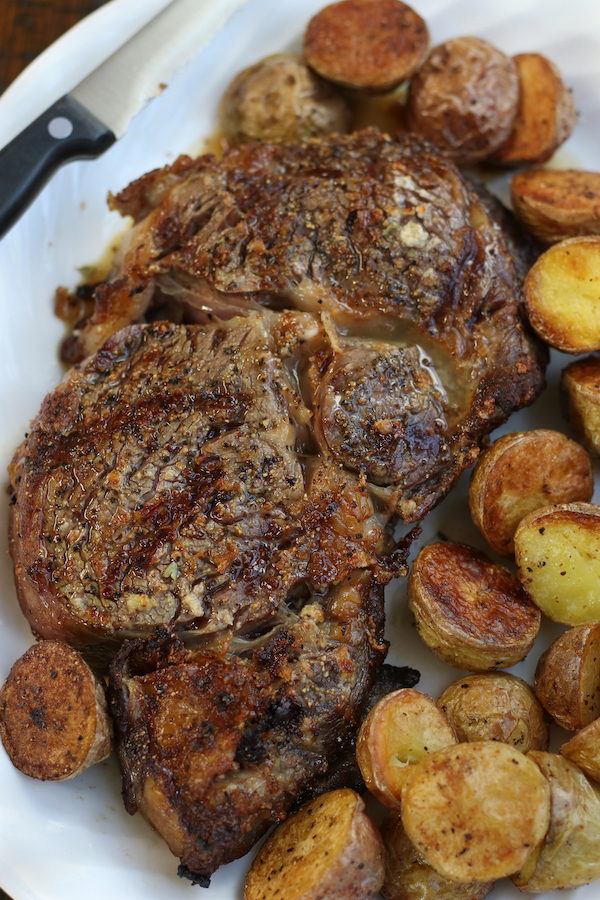 Air Fryer Ribeye Steak with a perfect seared crust.