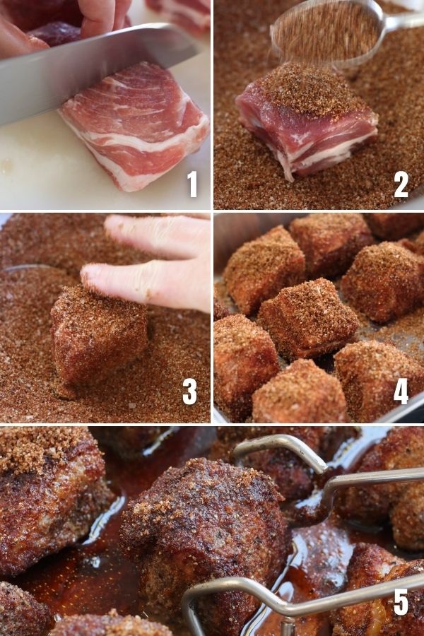 Photos showing steps to Cooking Country Style Ribs