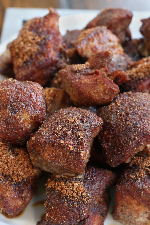 A pile of Country Style Pork Rib in that were baked in the oven with a homemade dry rub.