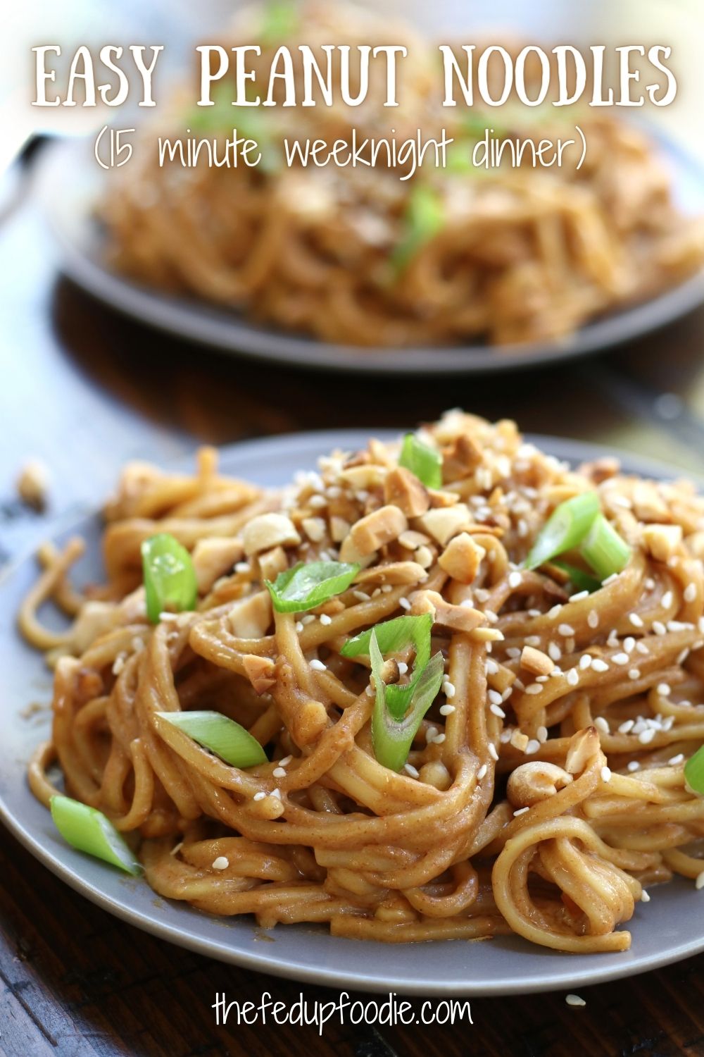 Easy Peanut Noodles is a quick and comforting meal perfect for busy weeknights. This Thai inspired dinner has simple ingredients and can be adjusted easily with spice levels and various add ons. Leftovers make a delicious packed work lunch. 
#PeanutNoodles #PeanutNoodlesRecipe #PeanutButterNoodles #PeanutButterRecipesDinner #AsianPeanutNoodles 