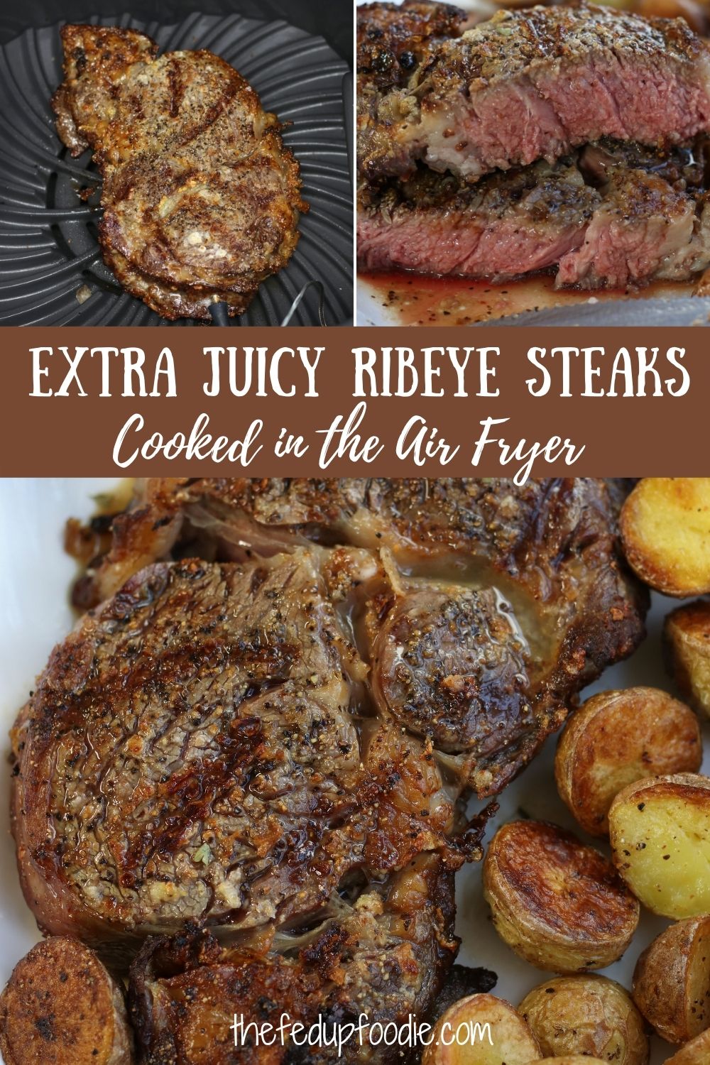 This Air Fryer Ribeye recipe creates extra flavorful and juicy ribeye steaks done to perfection. Instructions include how to marinate and cook to an internal doneness of your choosing. Once you cook steak in an air fryer, you will never want to prepare it any other way. #AirFryerRibeyeSteak #AirFryerRibeyeSteakMediumRare #AirFryerRibeyeSteakMedium #AirFryerRibeyeSteakMediumWell #AirfryerSteakRecipes 