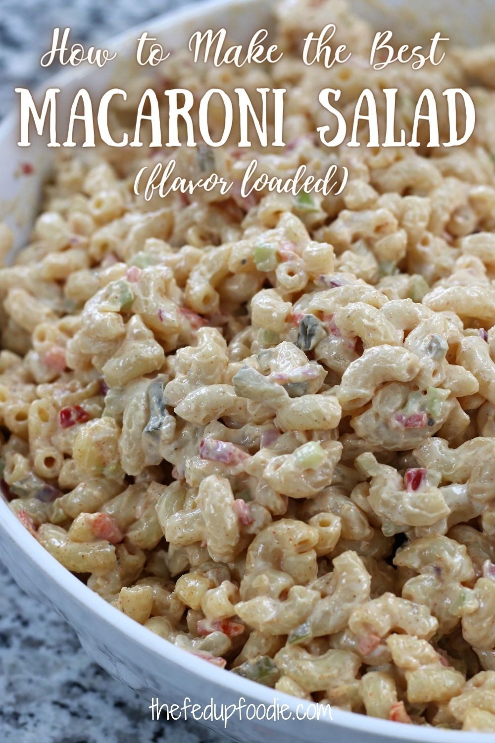 Creamy, crunchy and flavorful cold Macaroni Salad is an easy and foolproof side dish perfect for BBQ's and get togethers. Included are tips and secrets to making an irresistible classic creamy pasta salad that is sure to become a family favorite.
#MacaroniSalad #MacaroniSaladRecipe #EasyMacaroniSalad #CreamyMacaroniSalad #BestMacaroniSalad #ColdMacaroniSalad #HowToMakeMacaroniSalad