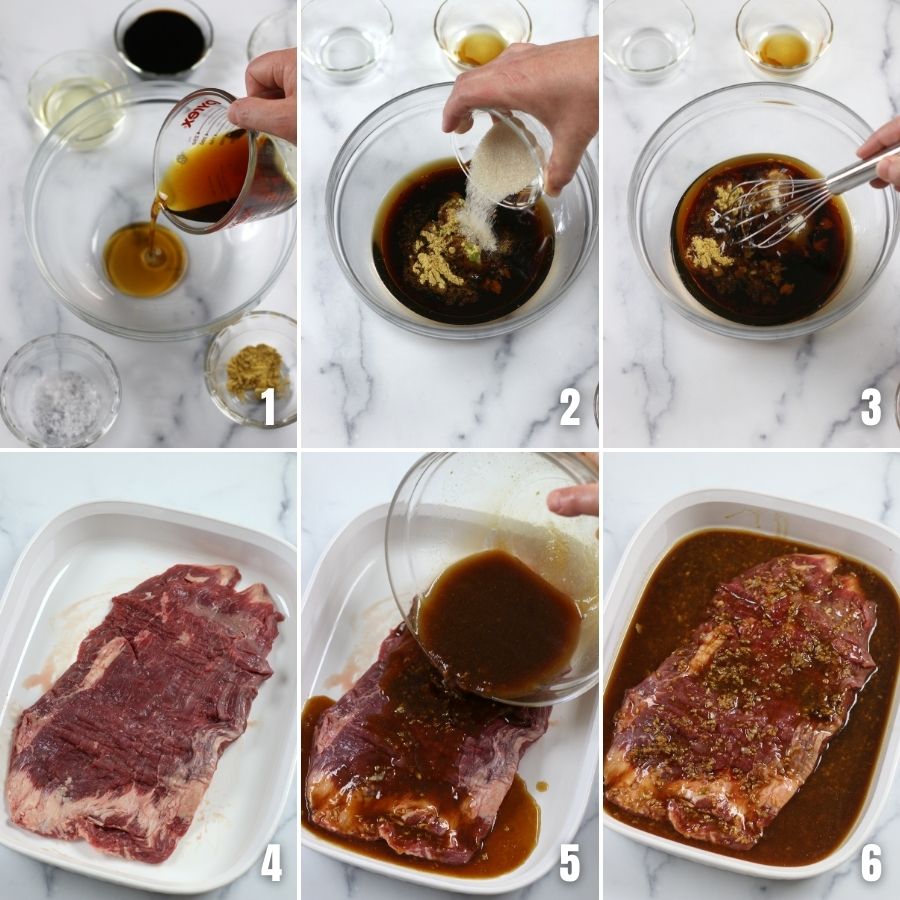 Photos showing steps to making Asian Steak Marinade.