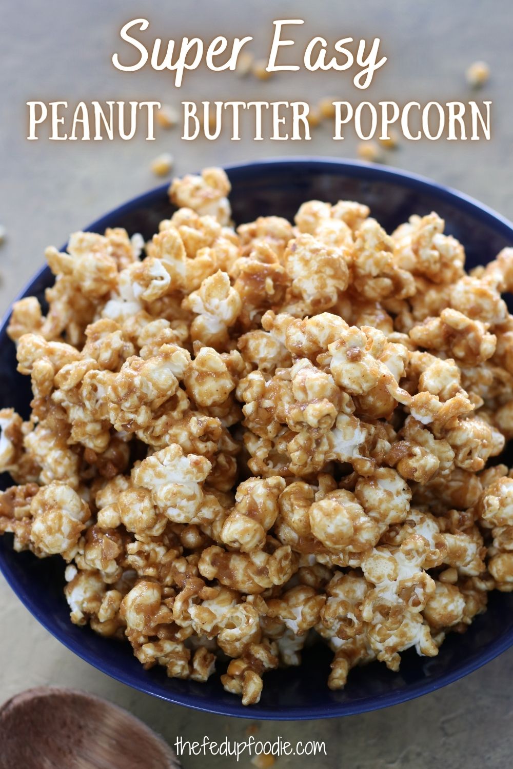 Peanut Butter Popcorn is a super easy treat that is wonderful for the holidays or as an evening dessert. Made with honey and no corn syrup, this is a healthy popcorn recipe that feels very gourmet. 
#PeanutButterPopcorn #PeanutButterPopcornHealthy #FallPopcorn #GourmetPopcornRecipes #HolidayPopcornRecipes #FallPopcornTreats
