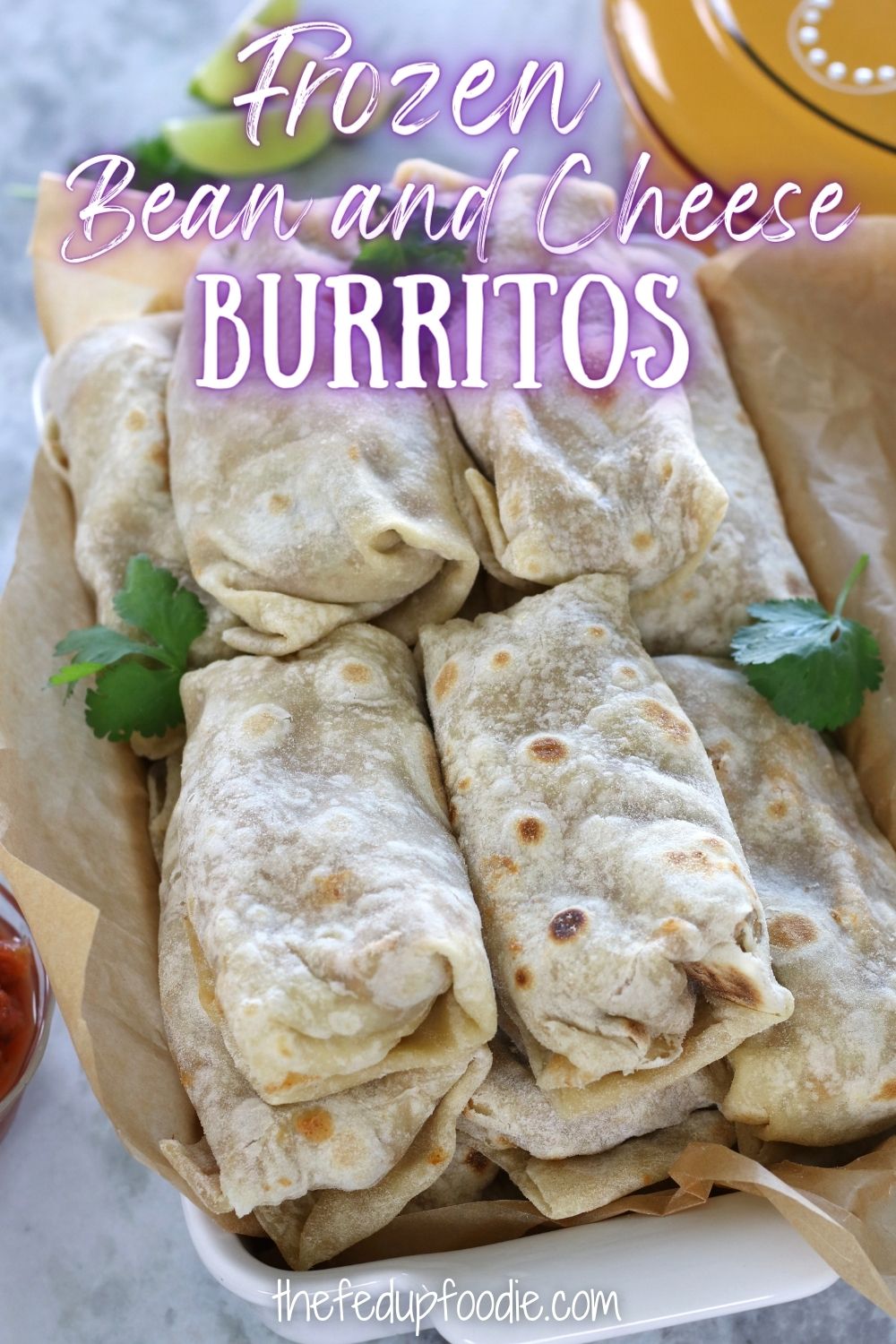 From-scratch Frozen Bean and Cheese Burritos are a delicious make-ahead meal that are extremely budget friendly. These burritos are delicious as a quick and healthy lunch or dinner perfect for busy weeks and is always a staple in our freezer.
#MakeAheadBurritos #MakeAheadBurritosFrozen #FrozenBurritoRecipe #MealPrepBurritos #FreezerLunchesMakeAhead #FreezerDinnerMakeAhead #FreezerMealPrepIdeas #BeanBurritoRecipe