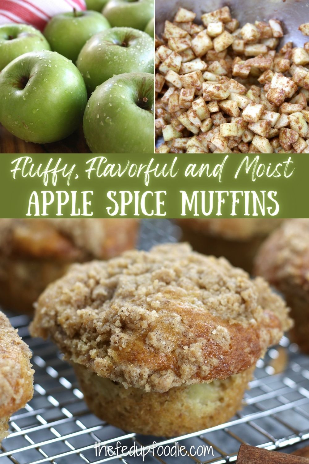 There’s nothing quite like the luscious spiced filled fragrance wafting from the kitchen while these Apple Spice Muffins bake. Packed with juicy apples, fall spices and buttery crumb topping, these moist and fluffy muffins are wonderful to enjoy on a crisp fall day. #AppleSpiceMuffins #AppleCrumbMuffins #AppleMuffinsWithCrumbTopping #AppleCinnamonCrumbMuffins #BestAppleMuffinsWithCrumbTopping #AppleCinnamonMuffinsWithCrumbTopping